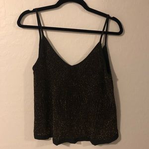 Tildon black and gold sparkly top